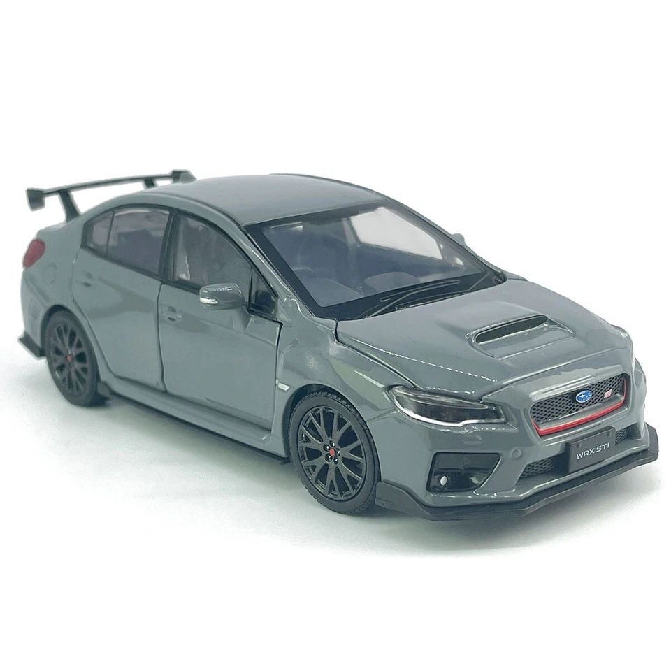 1/32 Subaru WRX STI Diecast Model Car Alloy Toy Vehicle with Light for Kids Gray - Image 3 of 4