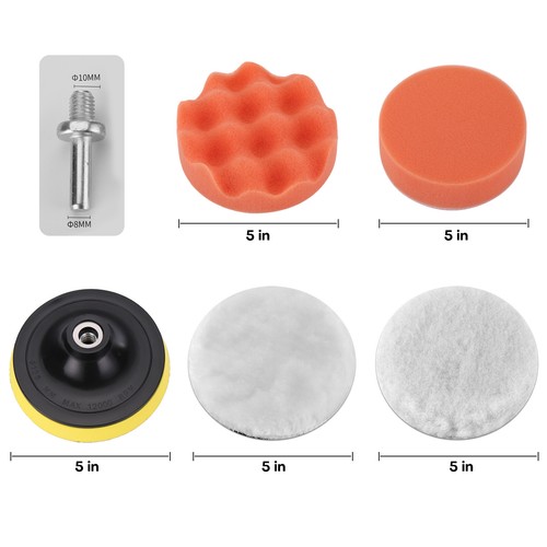 Variable Speed Buffer Polisher Waxer w/ 5" Polishing Pad for Car Furniture Floor - Picture 16 of 21