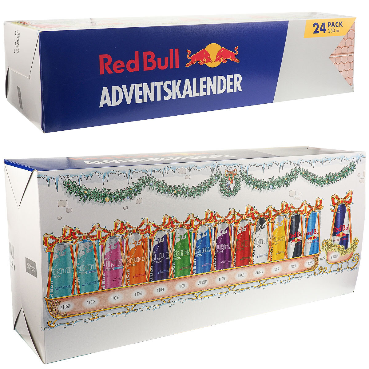 Red Bull Adventskalender 2024 Limited Edition 24x250ml Pack NEU&OVP (EUR 12,6/l)