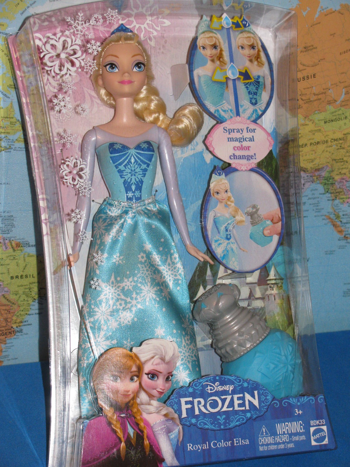 DISNEY FROZEN PRINCESS ROYAL COLOR CHANGE ELSA BDK33 DOLL MATTEL *BRAND ...