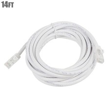 14FT White Cat5e RJ45 Patch Cable Ethernet LAN Network Router Wire Cord 24AWG
