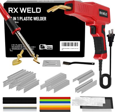 RX WELD Plastic Welder, 2 in 1 Welding Kit, Hot Stapler Plastic... 