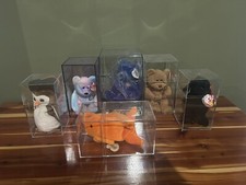 Lot of 6 Different Beanie Baby In Plastic Protective Cases