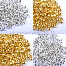 Gold  SILVER PLATED Round SPACER BEADS - 2.4MM 3.2MM 4MM 5MM 6MM 8MM 10MM