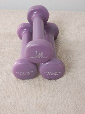 Gold's Gym Vinyl 1 Pound ea. 3 Dumbbells Purple, Set of 3 