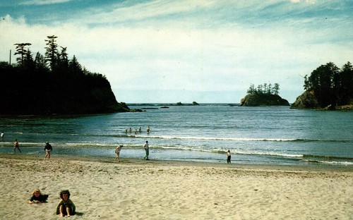 Postcard Coos County's sunset beach Oregon