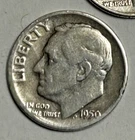 1950-D Roosevelt Dime Silver  Ungraded (VF+) Circulated Uncertified Nice Coin
