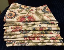 Nine (9) Ellery Holdings Scalloped  Valances  53” X 19” Floral Jacobean Design