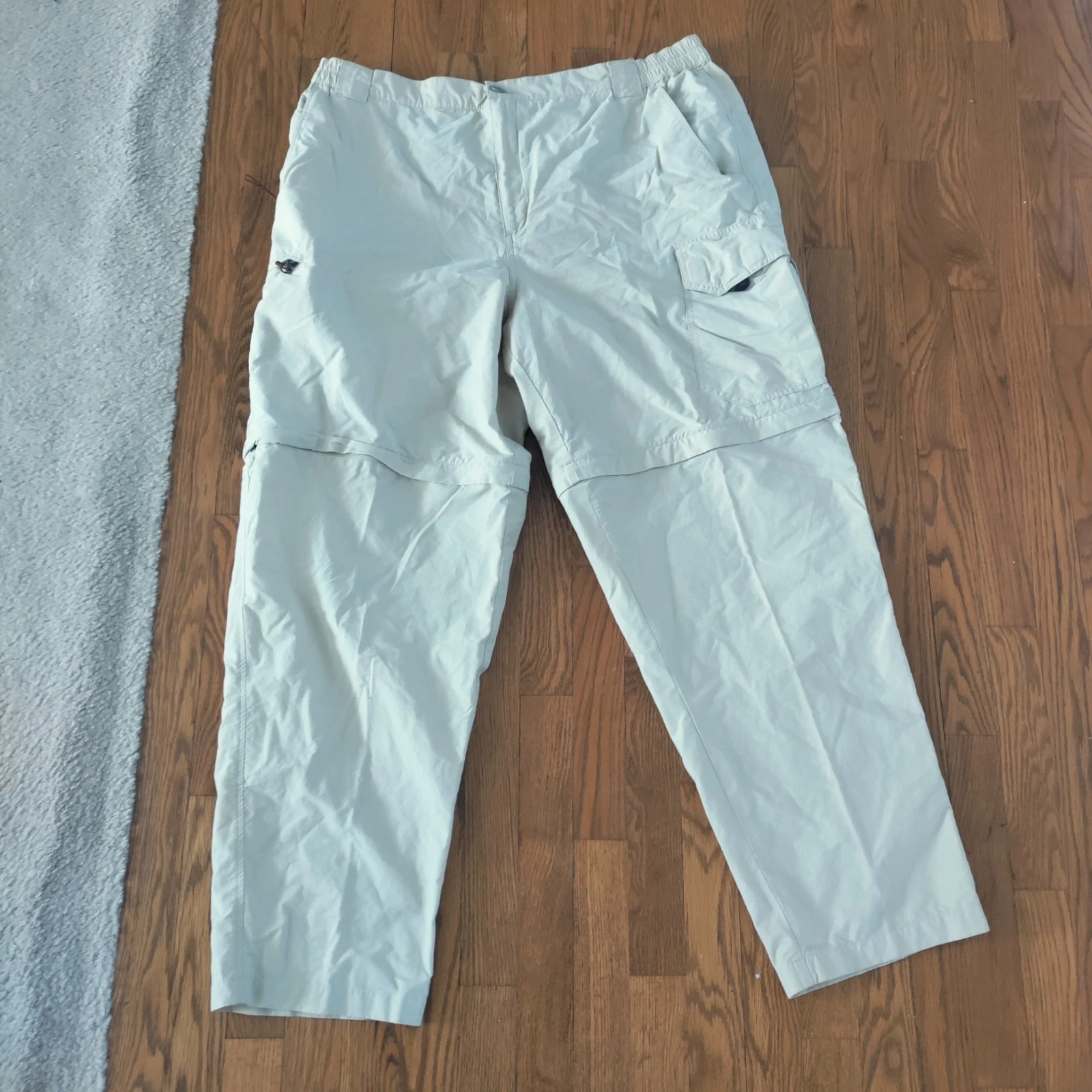 Simms Cor3 Size 2XL Zip Off Convertible Cargo Fishing Pants Mens Beige EUC