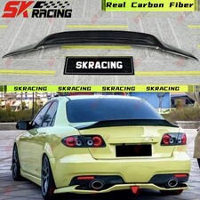 Rear Spoiler Wing Fits Mazda 6 03-08 Carbon Fiberglossy Black Frpforged Carbon