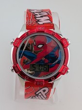 Accutime Spiderman Kids Digital LED Light Up Watch Red Band- New Battery