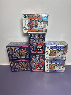 Lot of 7 - Various Blaster Box Panini Basketball / Football Chronicles Illusions