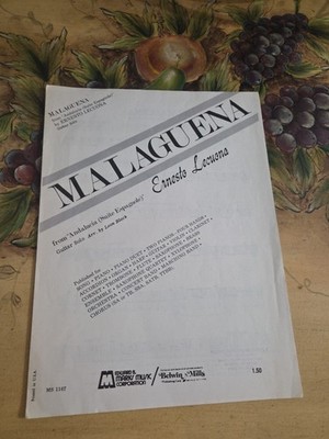 Ernesto Lecuona Malaguena For Classical Guitar Rare Sheet Music