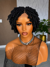 3 Inch Short Kinky Twist Braided Wig  2x6 Closure Wig  Glueless Protective