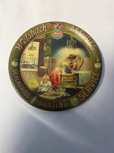 Antique Advertising Tip Tray Welsbach Lighting Service Victorian Era