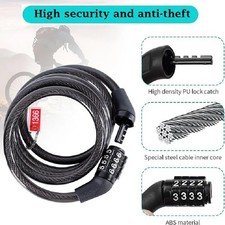 BIKE LOCK HEAVY DUTY STRONG FOR CYCLE MOTORCYCLE MOTORBIKE COMBINATION SECURITY