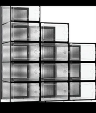 XL Shoe Storage Boxes Organizers Clear hard Plastic Stackable,12 pack shoe boxe