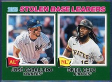 STOLEN BASE LEADERS  2026 Topps Heritage #4 GREEN Border Parallel Cruz & Caballe