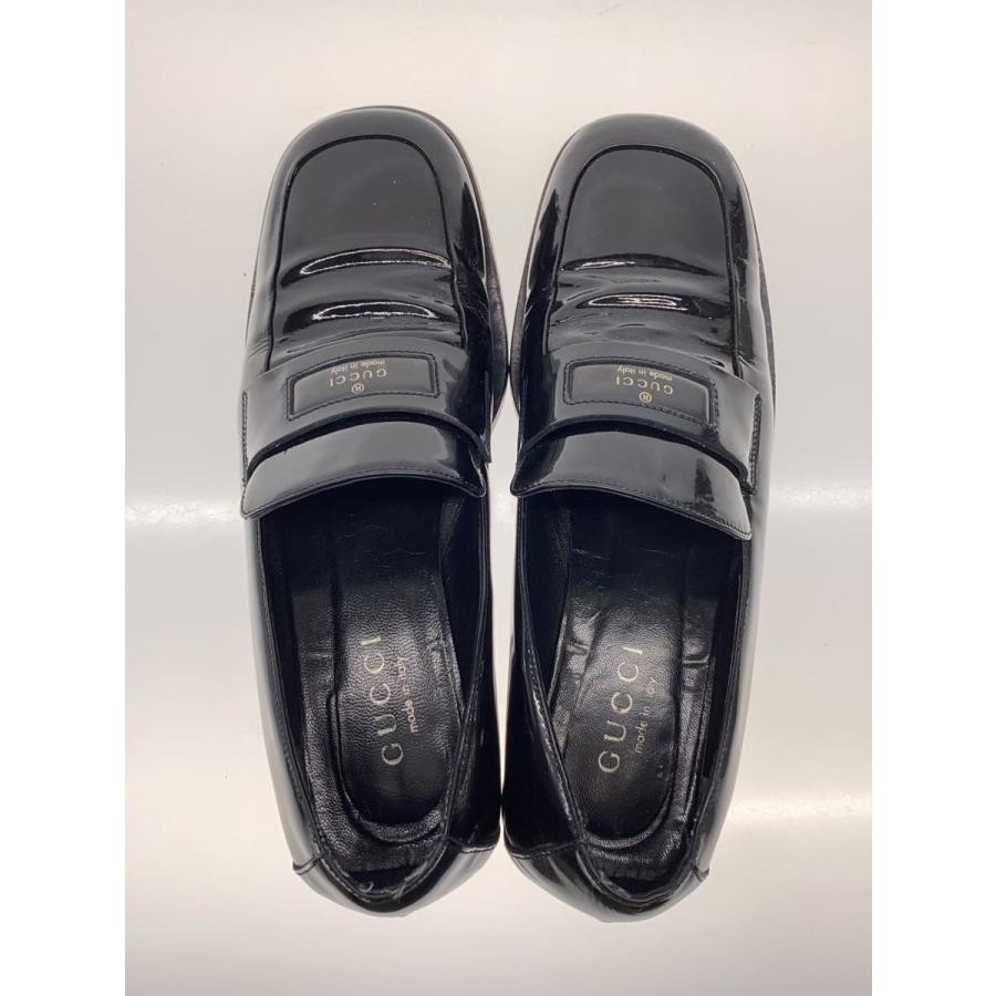 GUCCI Women's Enamel Loafers Dress Shoes Size:37/JP:24 Black 141122K Authentic thumbnail 3
