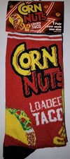 CORN NUTS loaded taco - Men's crew socks - size 8-12 - NWT - FREE SHIPPING