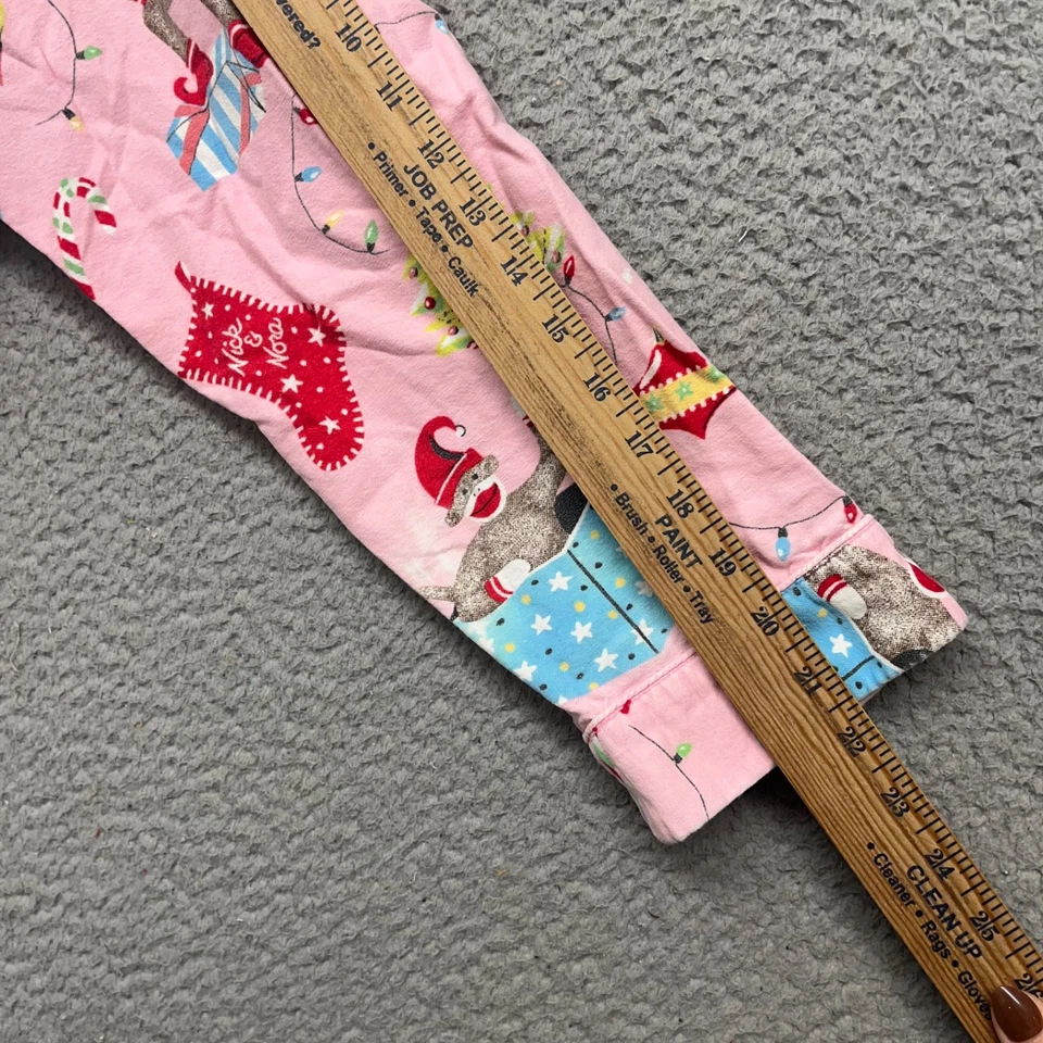 Nick & Nora Pijama Mujer L Rosa Navidad Calcetín Mono Franela Vacaciones Foto 3 de 4