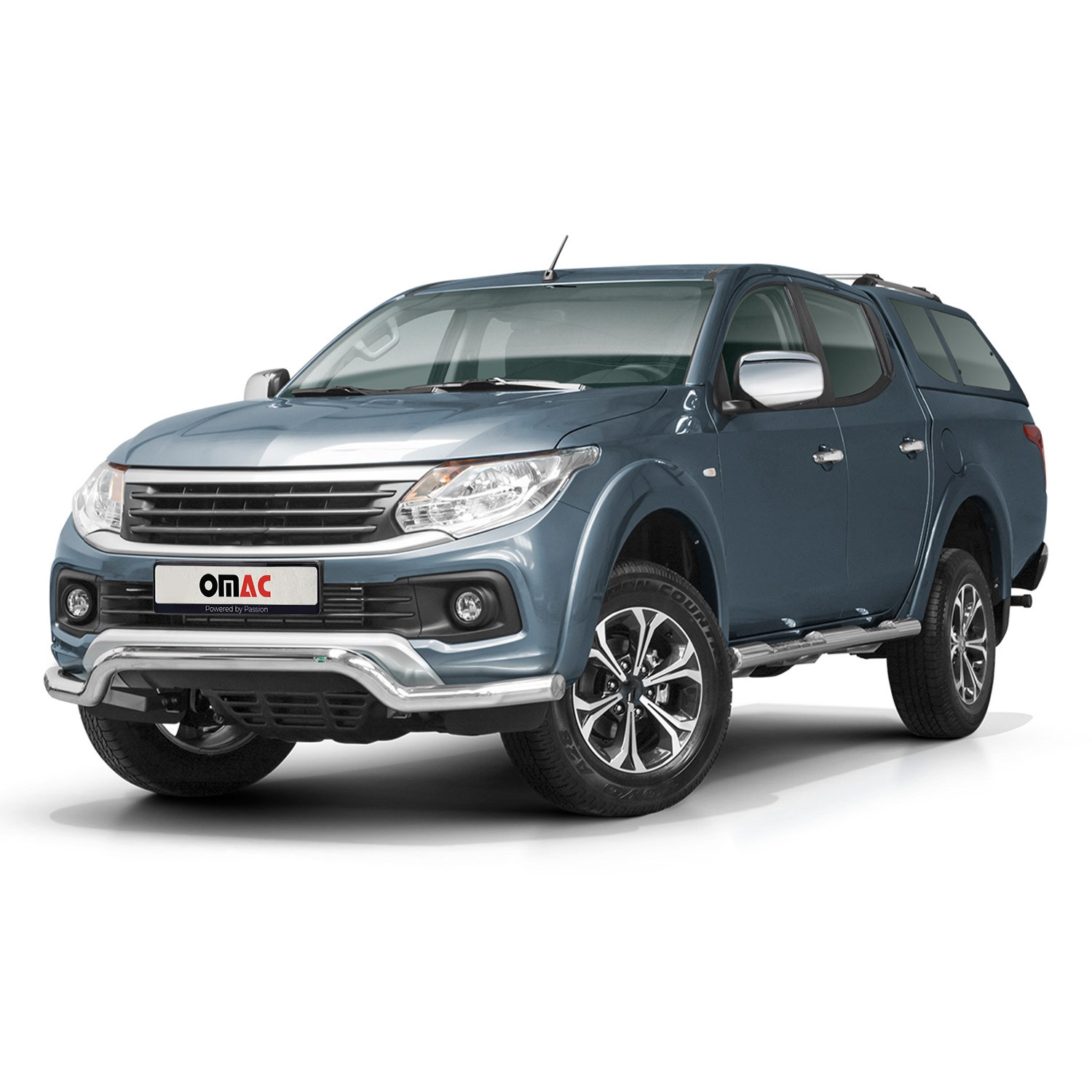 Pare-buffle Fiat Fullback 2016-2019 en acier argenté inoxydable durable