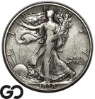 1938-D Walking Liberty Half Dollar, Better Date Denver, Choice XF+