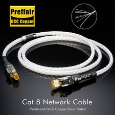 0.5-2M CAT8 Gaming Ethernet Cable 40Gbps OCC Copper RJ45 Low Latency HiFi Cord