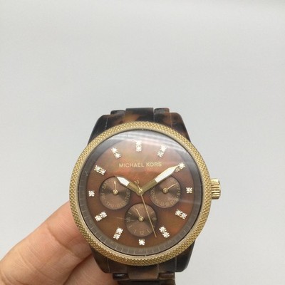 Michael Kors Jet Set MK-5038 Watch Womens 37mm Brown Tortoise New