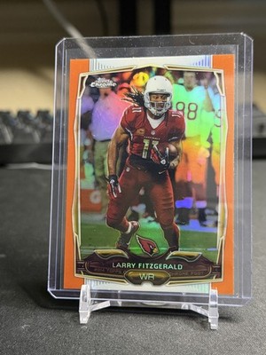 2014 Topps Chrome Larry Fitzgerald Orange Refractor #110