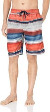 Kanu Surf Flex Men's Swim Trunks Quick-Dry Bathing Suit 9 Inseam, Navy/Red, S