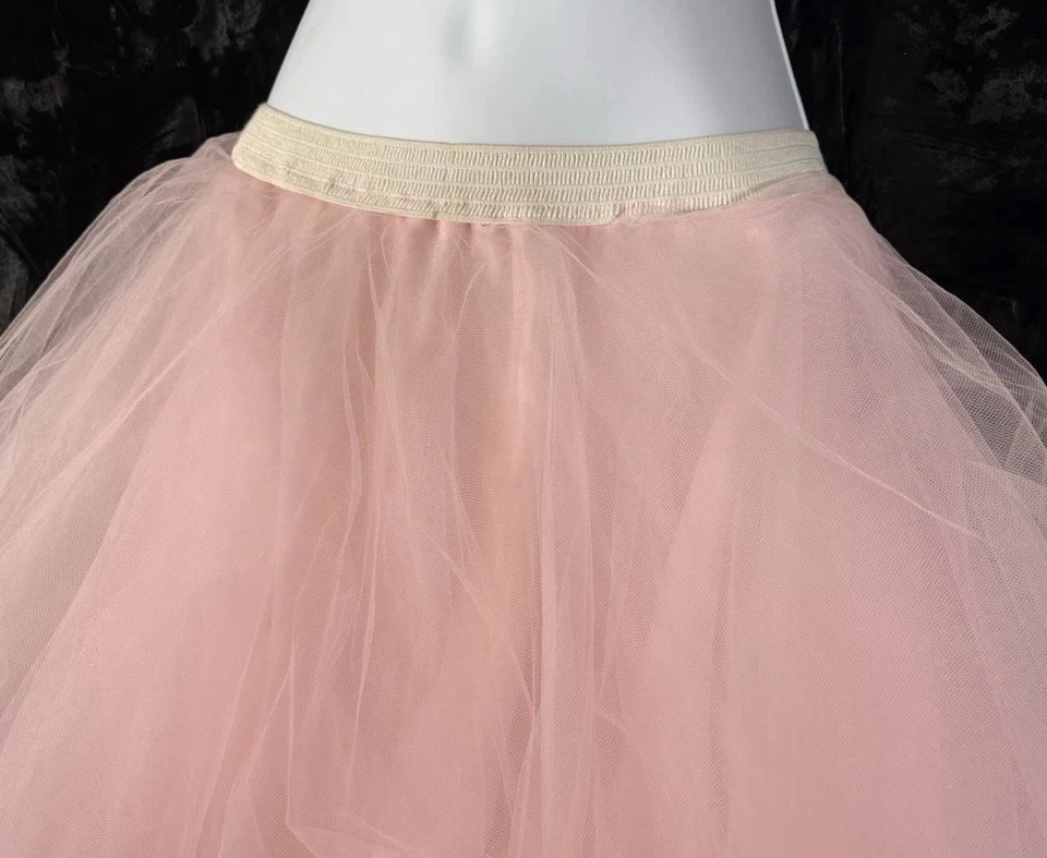 Enagua Rosa Tutú Falda Tule 6 Capas Elástico Fiesta Disfraz M/L Hecho a Mano Foto 4 de 4