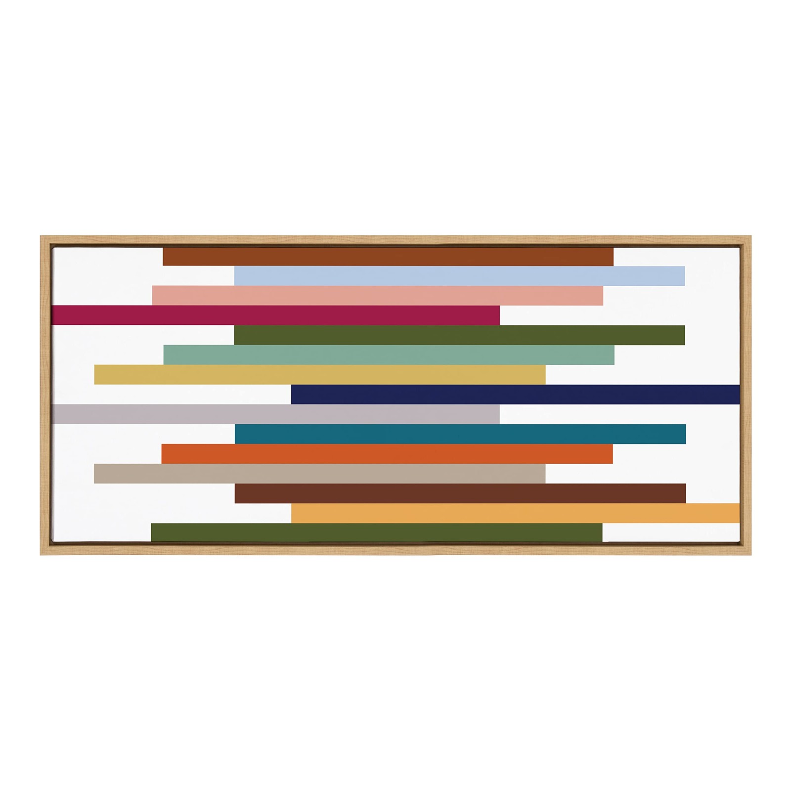Sylvie Modern Color Block Stacks Framed Canvas Wall Art by The Creative Bunch...