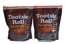 2 Pack Of Tootsie Roll Mini Bites Chocolate Candy Coated Chews 9 oz Bag