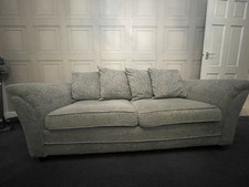 Dury Fabric 3 Seater Scatter Back Sofa In Dark Grey - FSC Certified