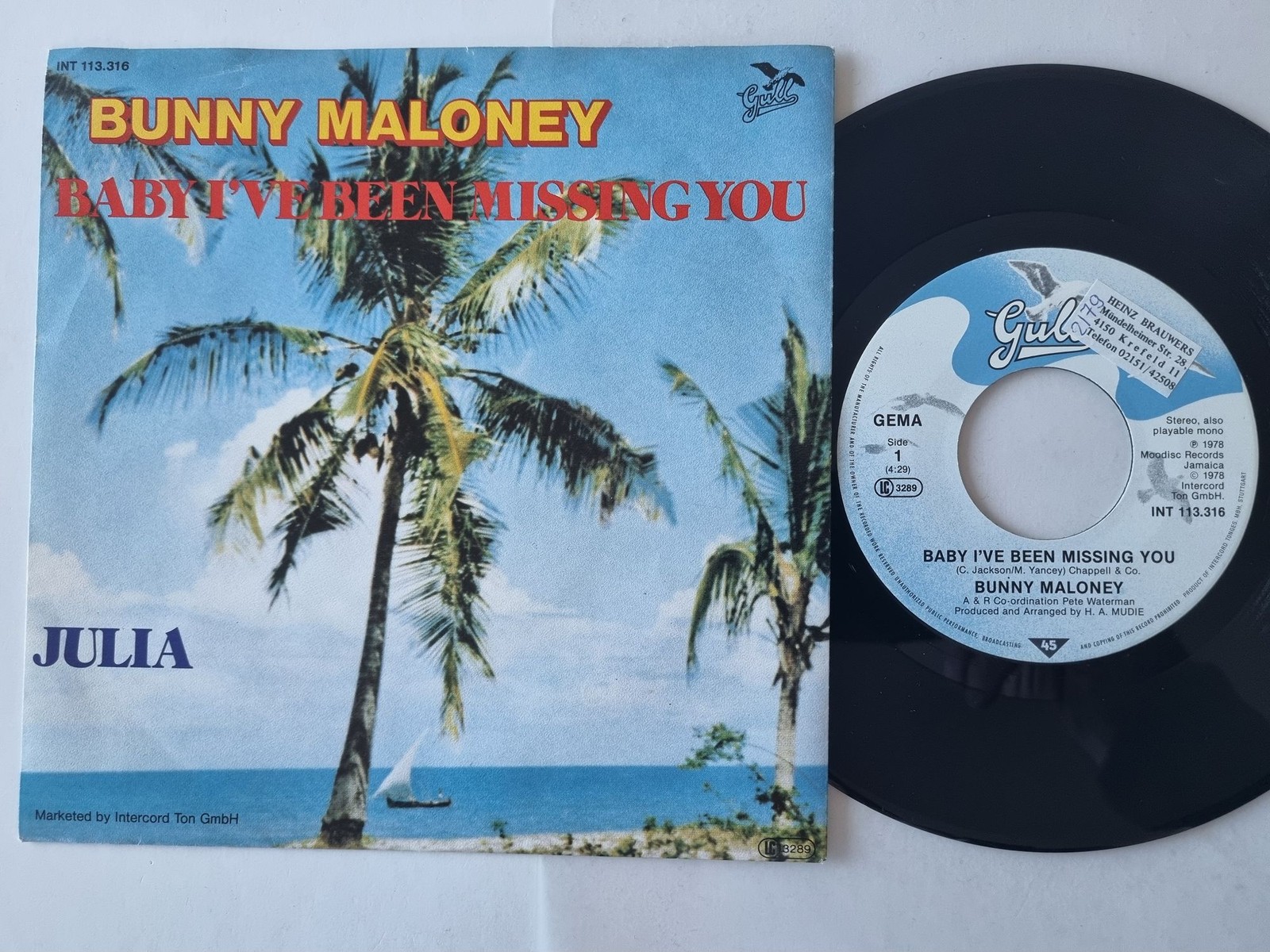 Bunny Maloney - Baby I've Been Missing You 7'' Vinyl Germany
