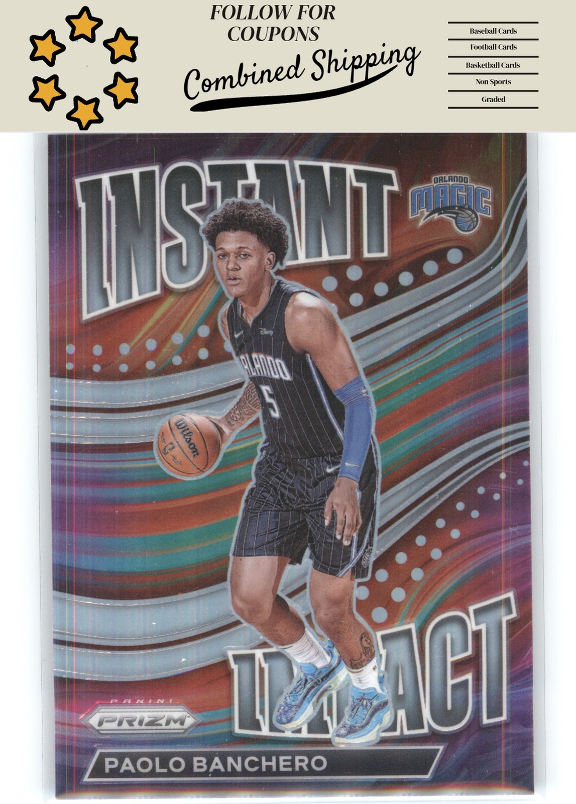 2022-23 Panini Prizm #1 Paolo Banchero Instant Impact Prizms Silver