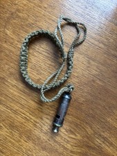 Antique J Hudson & Co 1918 WW1 Air Raid Warden Whistle & Original Braided Rope