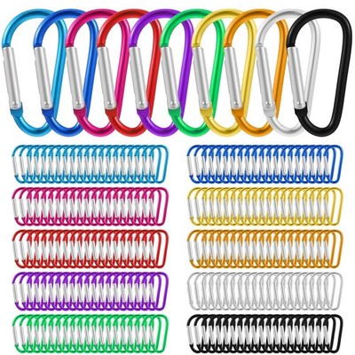 200pcs Mini Carabiner Clips 1.8'' D Ring Keychain Hooks for Camping, Hiking, Outd