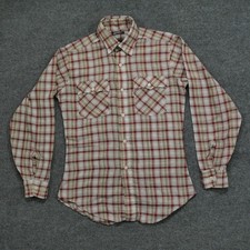 Vintage Levis Shirt Mens Medium Red Plaid Button Up Thin Western 70s 80s