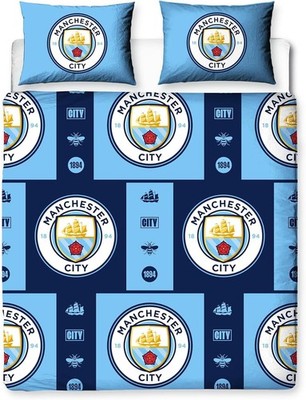 Offiziell lizenziertes Manchester Man City Bettdecke Doppel Wende Drehbettwäsche Set