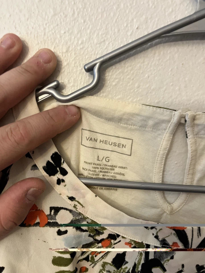 Blusa Van Heusen túnica tamanho extra grande marfim creme coral floral jardim casamento - Imagem 2 de 4