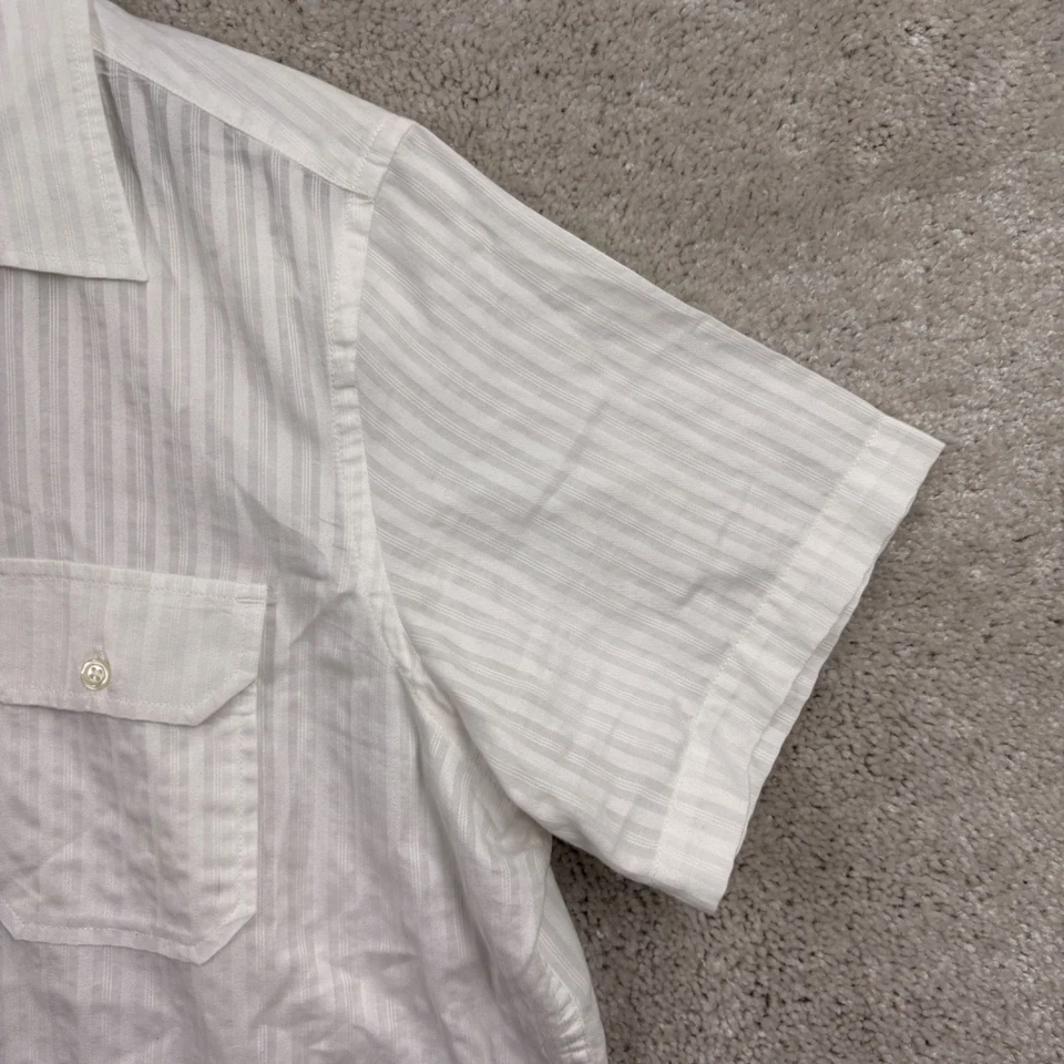 Gap Shirt Mens Size Large White Short Sleeve Button Up Camp Loop Collar Bowling - Image 3 of 4