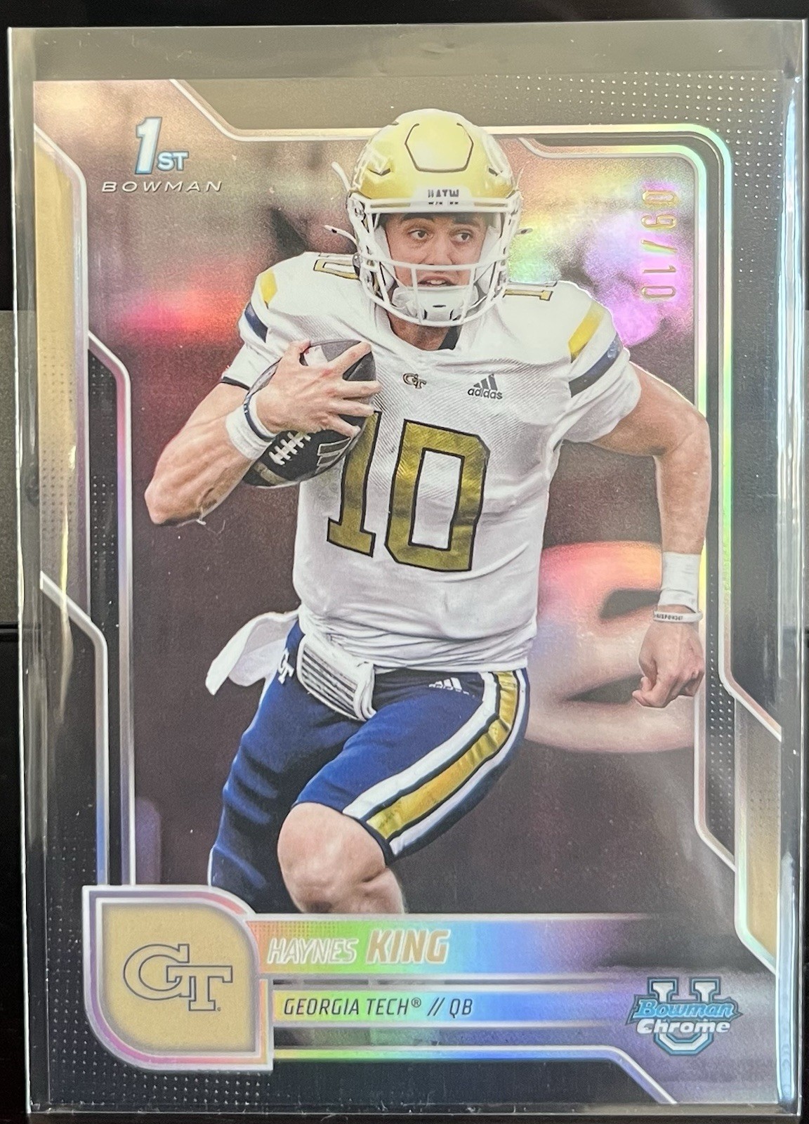 Haynes King Black Refractor numbered 9/10 2025 Bowman Chrome U 1st Georgia Tech