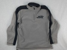 Harley Davidson Men's 1/4 Zip Gray Fleece Embroidered Size Medium Long Sleeve