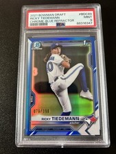 2021 Bowman Draft Chrome Ricky Tiedemann #BDC-89 Blue Refractor /150 (RC) PSA 9