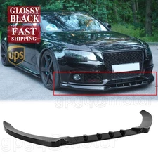 For Audi A4 B8 Base 2009-2012 V Style Glossy Black Front Bumper Lip Splitter Kit