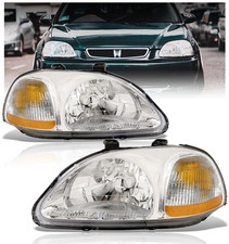 Fits 1996-1998 Honda Civic Dxexlx Clear Headlights Replacement Lamp Lhrh Fits 1996-1998 Honda Civic Dxexlx Clear Headlights Replacement Lamp Lhrh