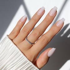 Glamnetic Press On Nails - Oat Milk | Medium False Nails, 6F -