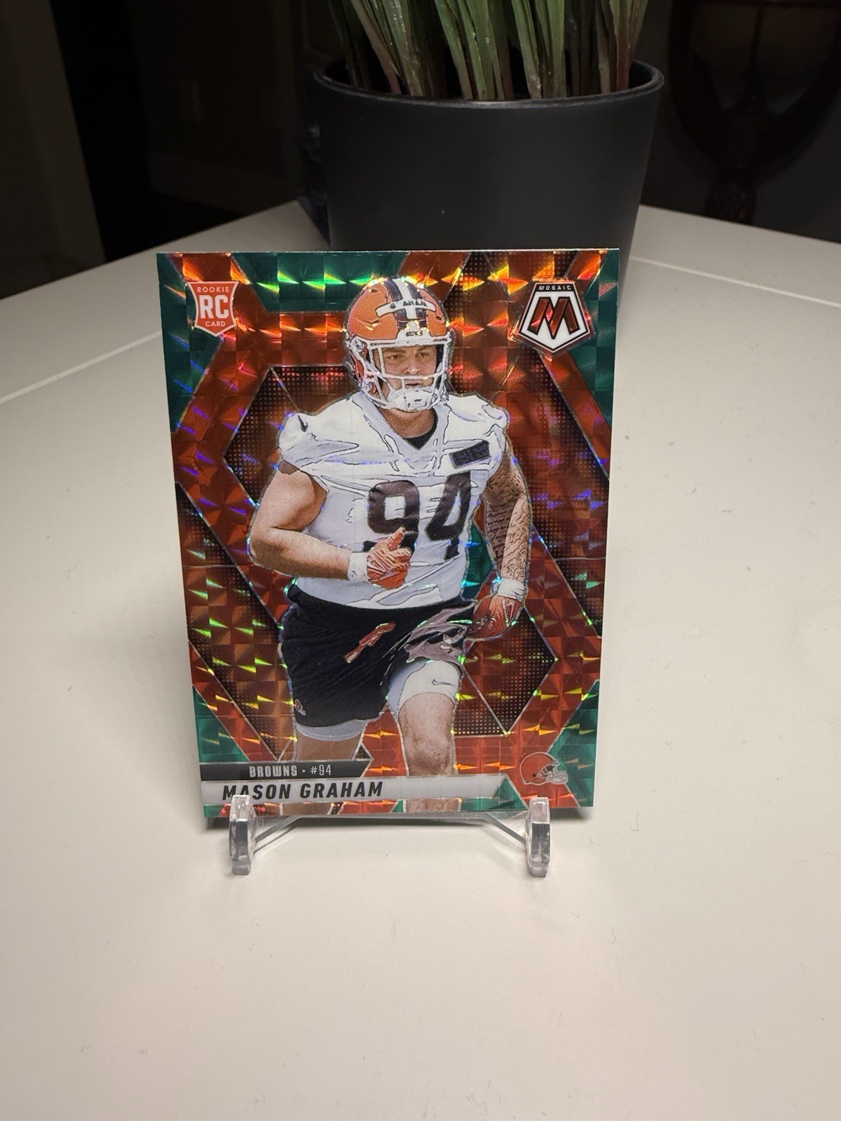 Mason Graham 2025 Mosaic CHOICE RED & GREEN PRIZM Cleveland Browns RC #311